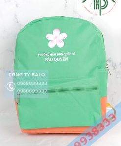 May balo mầm non Bảo Quyên mặt trước