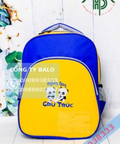 May balo mầm non Gấu Trúc mặt trước