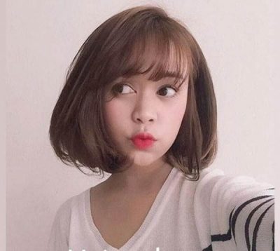 Tóc ngang vai uốn phồng