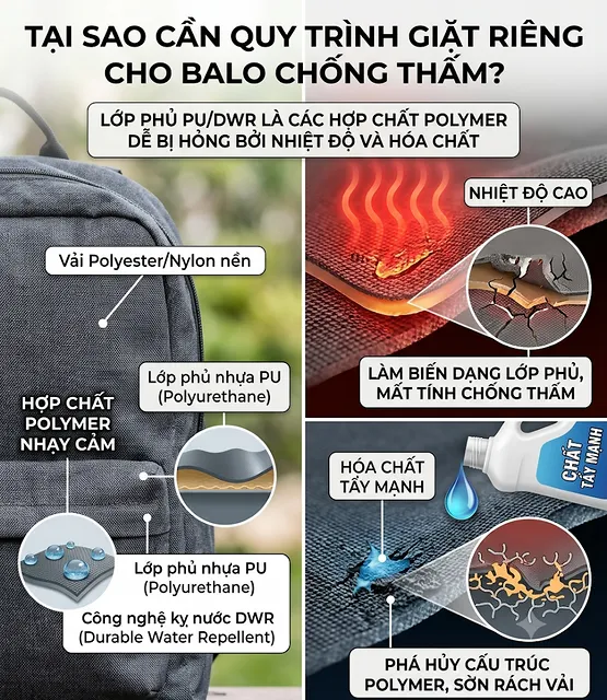 Cách giặt balo chống thấm nước