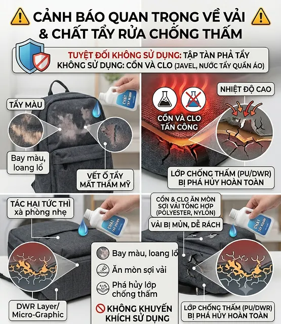 Cách giặt balo chống thấm nước