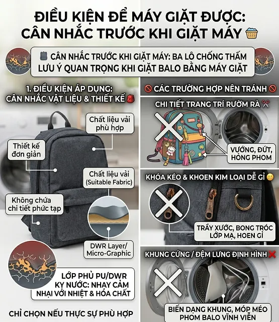 Cách giặt balo chống thấm nước