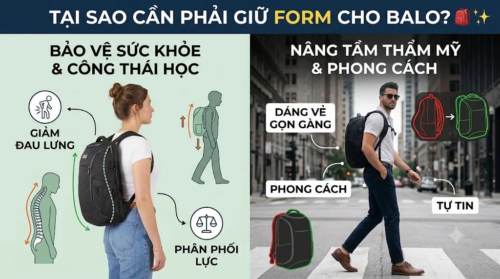 Mách bạn cách giữ form balo đúng cách để balo luôn bền đẹp như mới - Cách giữ form balo
