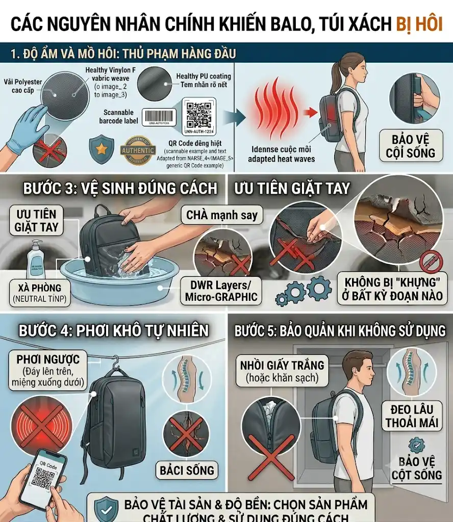 cách khử mùi hôi balo túi xách