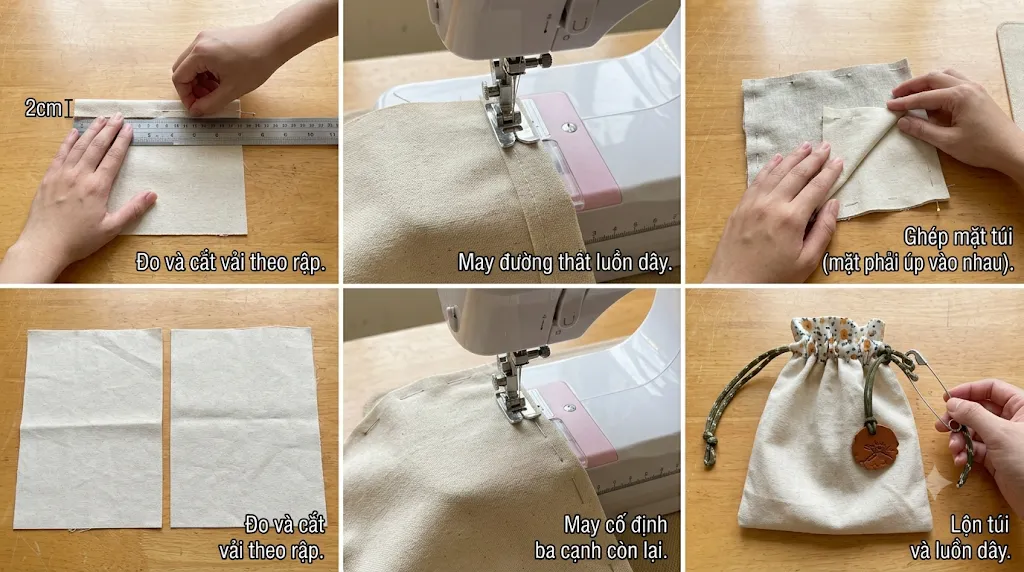 cách làm túi dây rút handmade đơn giản cách làm túi dây rút handmade đơn giản
