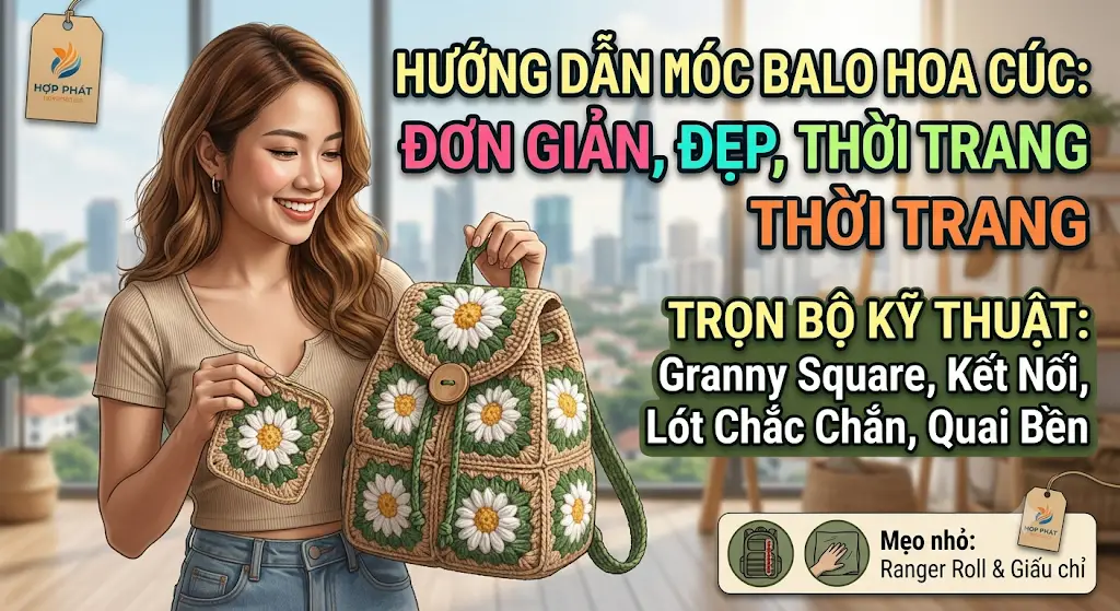 Hướng dẫn móc balo họa tiết hoa cúc: Đơn giản, đẹp mắt và thời trang - Hướng dẫn móc balo họa tiết hoa cúc