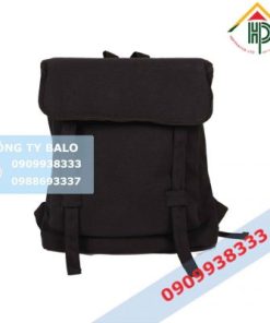 Mặt trước may balo thời trang canvas đen