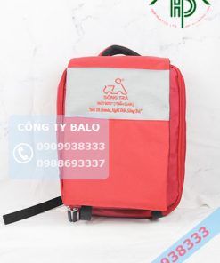 Mặt trước may Balo quà tặng Sông Trà Đỏ