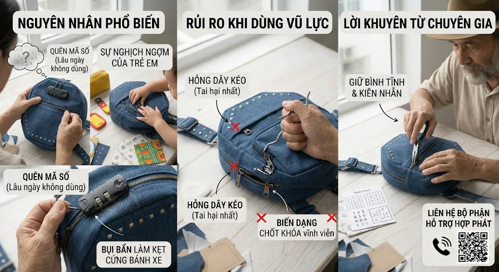 mở khóa balo khi quên mật khẩu