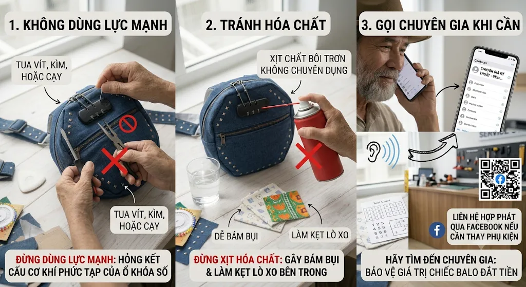 mở khóa balo khi quên mật khẩu