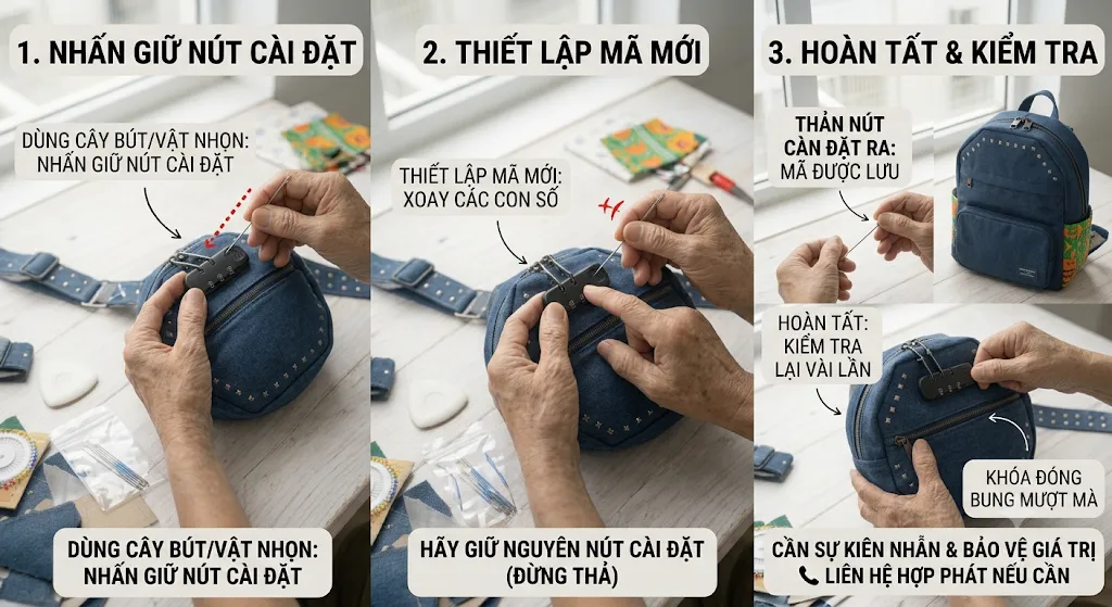 mở khóa balo khi quên mật khẩu