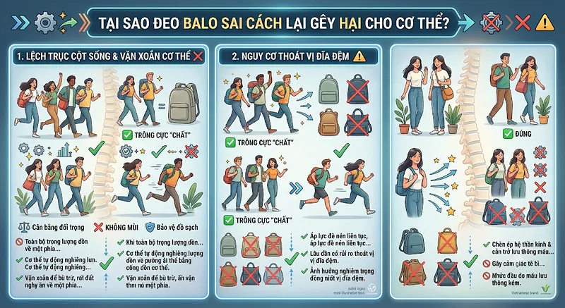 đeo balo đúng cách