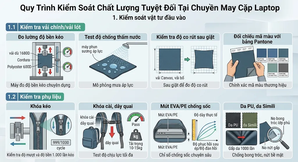 Kiểm Soát Chất Lượng Trong Chuyền May Cặp Laptop