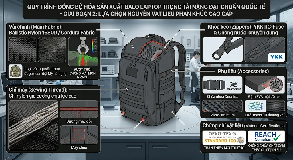 Quy Trình Sản Xuất Balo Laptop