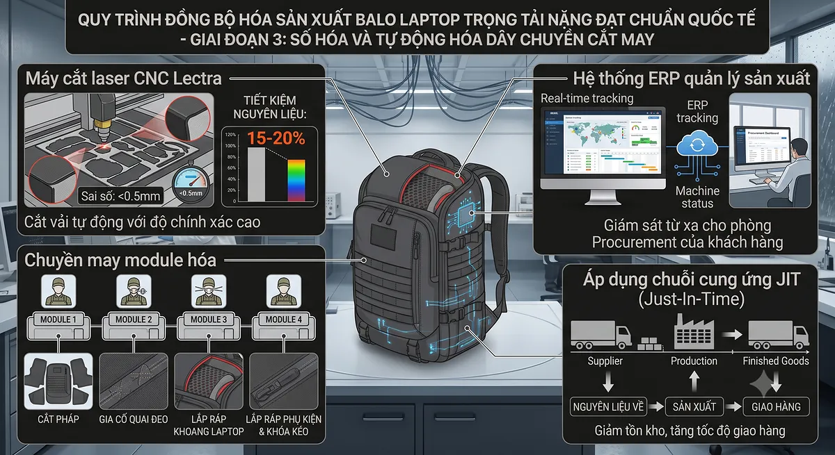 Quy Trình Sản Xuất Balo Laptop