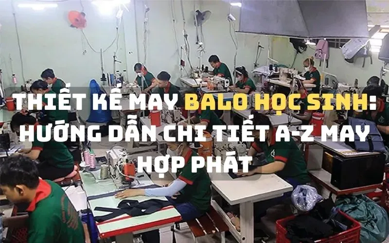 Hướng dẫn thiết kế may balo học sinh chuyên nghiệp từ A-Z. Quy trình sản xuất, kỹ thuật may, xu hướng 2025 từ Công ty May Balo HP - Xưởng sản xuất balo, túi xách uy tín.