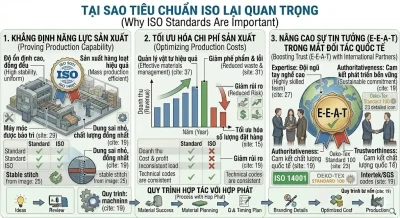 Tiêu Chuẩn ISO Và Quy Trình Kiểm Soát Chất Lượng Tại Xưởng May Balo Laptop Xuất Khẩu