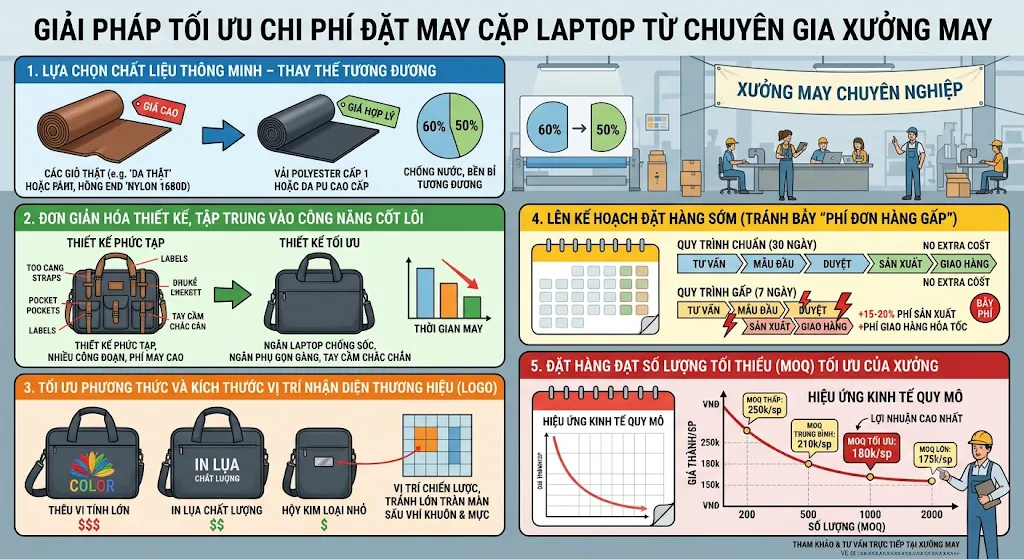 Tối Ưu Chi Phí Tại Xưởng May Cặp Laptop