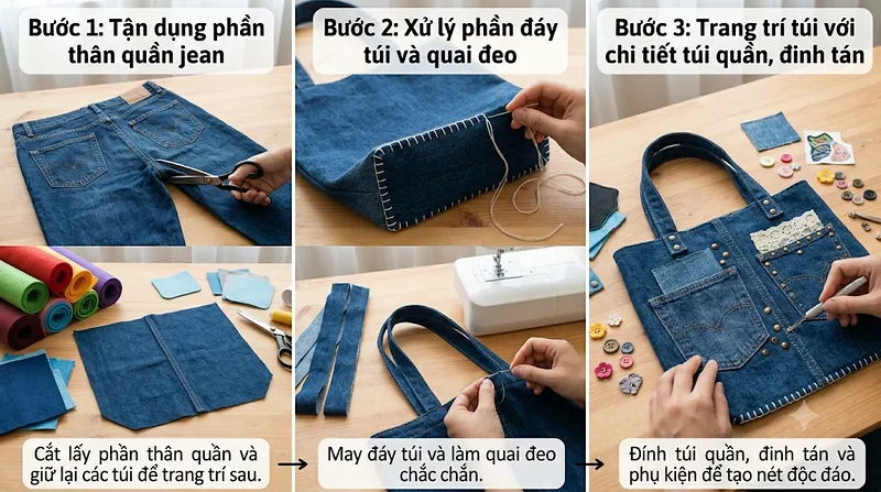 túi xách handmade bằng vải nỉ